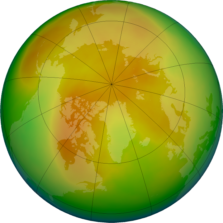Arctic ozone map for April 2016